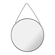 Miroir industriel rond métal noir Ø29cm - OSTARIA