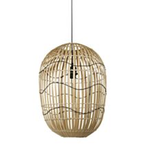 Suspension Soie Ø38 cm E27 bambou naturel - OSTARIA 