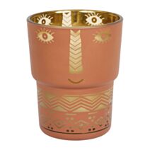 Bougie pot verre Bonhomme Ø9xH,12cm 3 assortis - OSTARIA