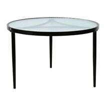 Table basse Berlin Ø65 x H42 cm verre/métal noir - OSTARIA
