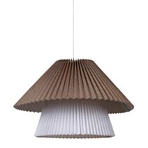 Suspension double Aurelia Ø52 cm E27 tissu beige/blanc - OSTARIA