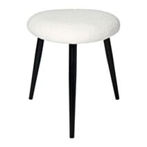 Tabouret bouclette Aries Ø35 x H39 cm blanc - OSTARIA