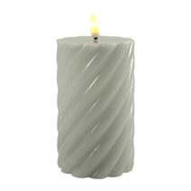Bougie cire led grise Ø7,5 x H15,5 cm à piles - OSTARIA