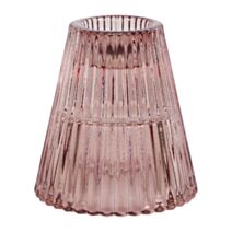 Bougeoir cône verre rose Ø5,5cm - OSTARIA