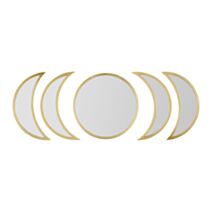 Set de 5 miroirs Eclipse 82 x 27 cm métal doré - OSTARIA