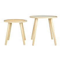 Set de 2 tables d'appoint Cannage Ø48 x H47 cm bois - OSTARIA