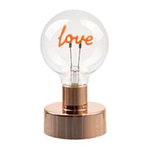 Décoration lumineuse Love dorée à piles Ø8 x H15 cm - OSTARIA