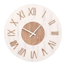 Horloge MDF Littoral Corde Ø50cm Blanche Marron - OSTARIA