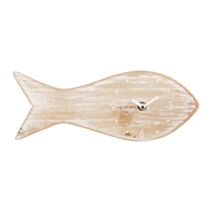 Horloge Fish 30 x 11,5 cm bois blanchi - OSTARIA