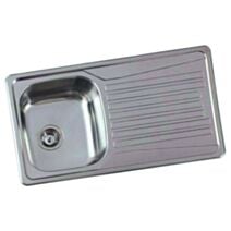 Evier inox anti-rayures 1 cuve + 1 égouttoir avec bonde - BANKA