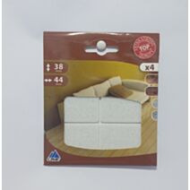 Patin rectangulaire adhésif feutre blanc 44x38mm x4 - CIME