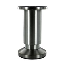 Pied D38mm H.100mm Alu brossé finition inox