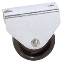 Roulette fonctionelle fixe à platine polychoc noir Ø25mm charge 12kg - CIME