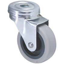 Roulette pivotante à œil caoutchouc gris non tâchant Ø50mm charge 40kg - CIME