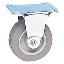Roulette fonctionnelle fixe à platine caoutchouc gris non tâchant Ø50mm charge 20kg - CIME