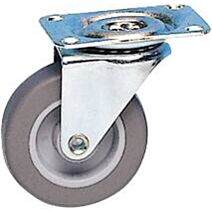 Roulette pivotante à platine caoutchouc gris non tâchant Ø50mm charge 20kg - CIME