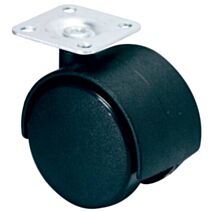 Roulette pivotante à platine polypropylène noir Ø50mm charge 40kg - CIME