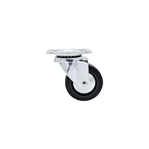 Roulette pivotante à platine caoutchouc noir Ø65mm charge 65kg - CIME