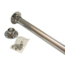 KIT : Barre de penderie extensible + 2 supports fermés muraux chromé