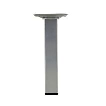 Pied carré acier gris alu, H.150mm 25x25mm - CIME