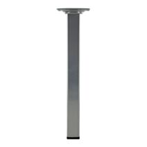 Pied carré 25x25mm Acier époxy gris alu H.250mm