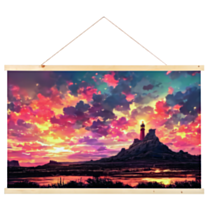 Toile suspendue Coucher de soleil 65 x 97 cm - CEANOTHE