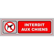 Panneau pvc 170x50mm interdit aux chiens