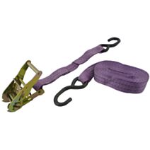 Sangle à cliquet + 2 crochets - violet + fil blanc - VISO