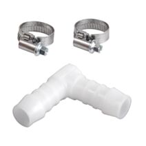 Coude plastique Ø12 mm + 2 colliers - SPID'O