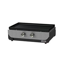 Plancha gaz Original 260 Duo inox satiné/acier peinture époxy noir 63x49x21cm - LE MARQUIER
