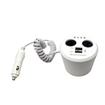 Chargeur 12/24v 2 prises all.cigar+2 ports usb