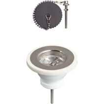 Bonde à bouchon pour évier 1 bac Ø60 mm sans trop-plein - WIRQUIN