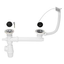 Ensemble complet pour évier 2 bacs Ø60 mm + trop-plein - WIRQUIN