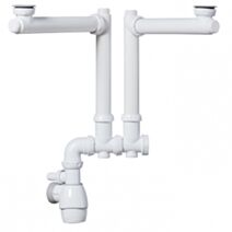 Siphon tout en un universel pour lavabo/évier 2 bacs - WIRQUIN
