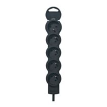 Multiprise 2P+T 10/16A 5 prises 1,5 m noir - LEGRAND
