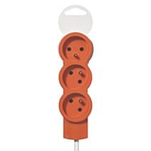 Multiprise 2P+T 10/16A 3 prises 1,5 m blanc/orange - LEGRAND