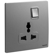 1G multistd switched socket Mallia argent - LEGRAND