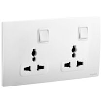 2G multistd switched socket Mallia blanc - LEGRAND