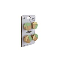 Set de 4 boutons de meuble rond vert résine - BAR PLUS