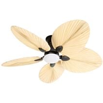 Ventilateur de plafond Makani 132cm bois feuille 5 pales LED 18W - FARELEK