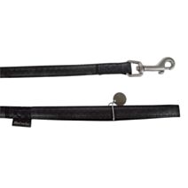 LAISSE MC LEATHER NOIR CUIR 20MM/1.2M