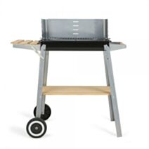 Barbecue charbon de bois finition bois - LIVOO