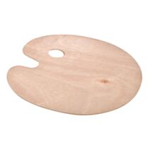 Palette de peinture ovale en bois contreplaqué 25 x 30 cm - HOMEA