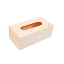 Boîte à mouchoirs 25 x 13 x 9,2 cm bois naturel à décorer - HOMEA