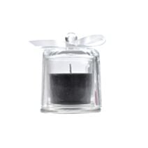 Bougie cloche paraffine 9x12cm noir parfum bois de cèdre - HOMEA