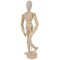 Mannequin articulé en bois de buis vernis H31 cm - HOMEA