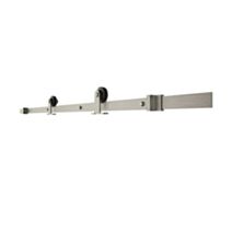 Rail acier gris brossé pour pose de porte en applique - OPTIMUM