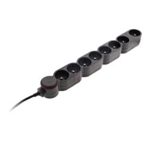 Bloc ménager extra-plat 8 prises Home noir - ZENITECH