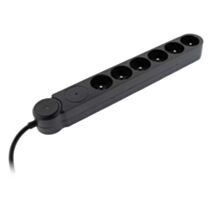 Bloc parafoudre 6x16A + interrupteur 1,4 m 3G1,0 noir - ZENITECH