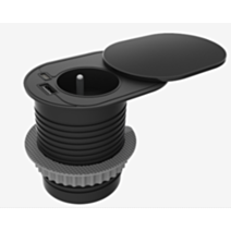 Bloc prise et chargeur USB noir encastrable compact bureau/cuisine - OTIO